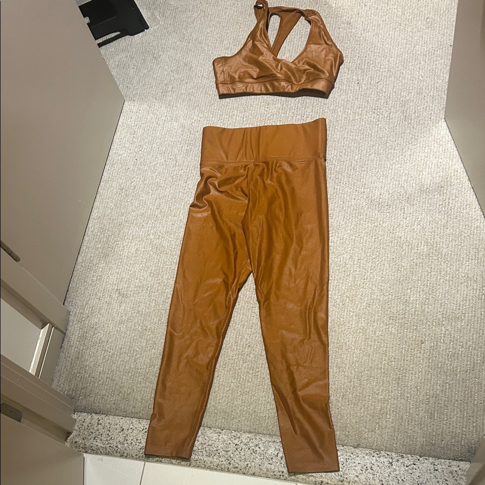 Like new Carbon 38 Takara Shine bra and leggings set in brown
